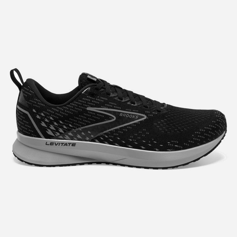 Brooks Levitate 5 Mens Road Running Shoes - Black/Ebony/Grey/Charcoal - Philippines (890712HWE)